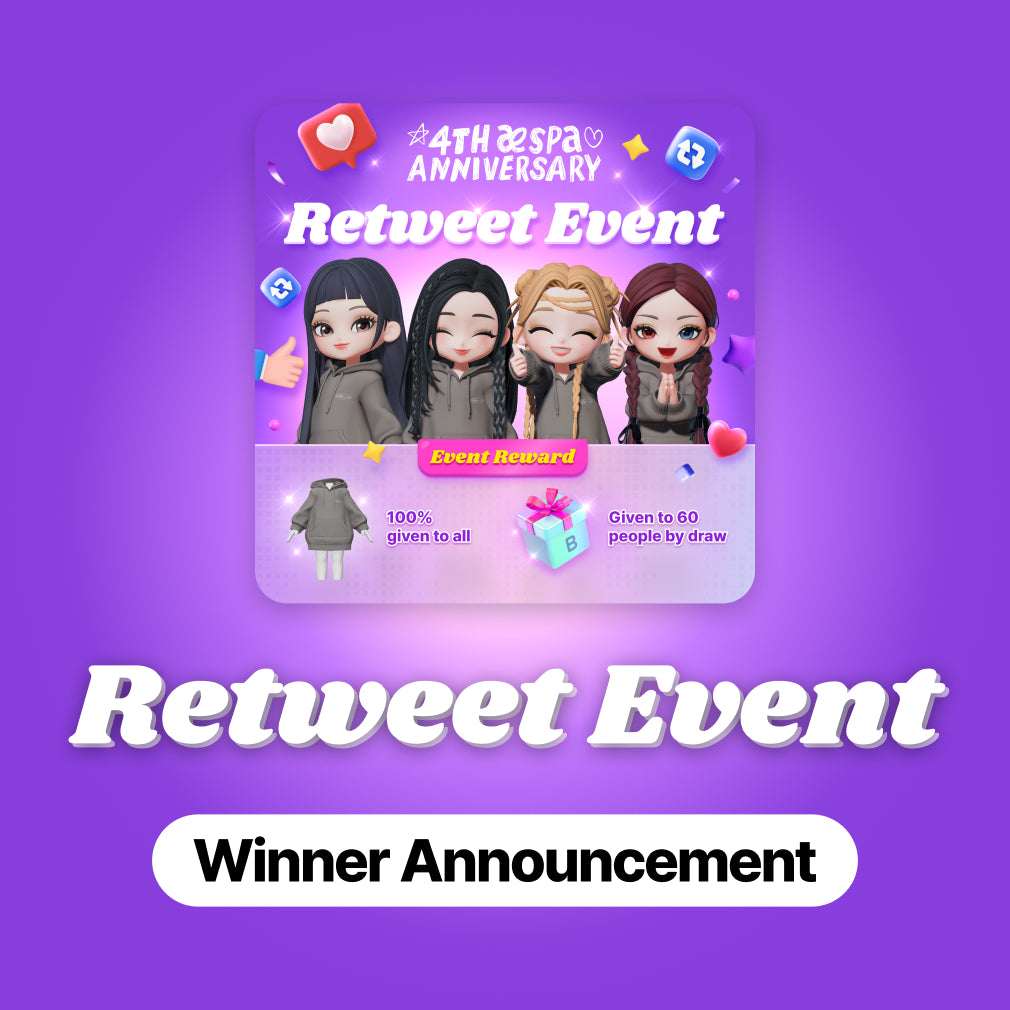 announcing the winners of the aespa 4th anniversary retweet event