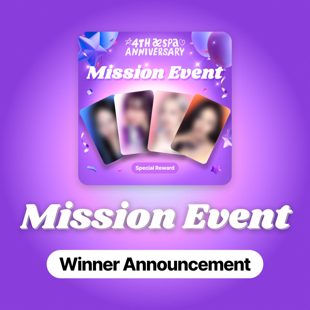 announcing the winners of the mission event to celebrate the 4th anniversary of aespa